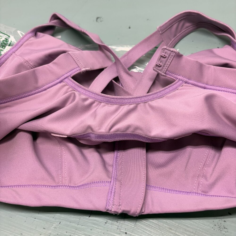 40DD Full Figure Plus Size Zip Up Front-Closure Sports Bra Wirefree Glamorise - Picture 5 of 7